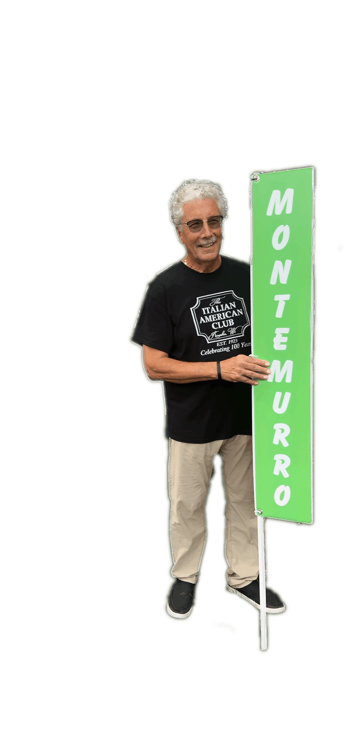 Joe Montemurro Holding Sign